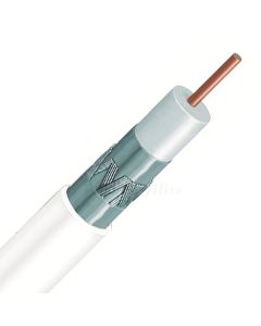 500ft White Solid CORE Plenum RG-6 Triple Shield CMP PVC Bulk COAXIAL Cable Commercial Building Requirement CATVP 18 AWG 75 Ohm Anti Static Non Toxic SMOKELESS FIRE Retardant