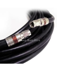 250ft Black Direct Burial Underground Rg-11 Cable Gel Coated for Moisture and Soil Acidity Tolerance with Compression Rg11 Fittings Attached