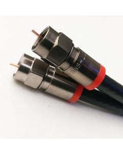 50ft BLACK SOLID COPPER RG6 Jumper 3Ghz UL CM CL2 rated IN WALL INSTALLATION RG6 75 Ohm Directv, Dish Network, Digital Cable Tv Antenna Video BELDEN RED COMPRESSION CONNECTORS by PHAT SATELLITE INTL