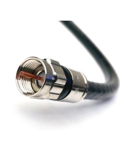 1ft Black 3X Shields Made in USA 3GHZ 75 Ohm UL ETL CMR CL Coaxial RG-6 Jumper Cable Compression F-CONNECTORS (HD TV Antenna, Broadband Internet, Satellite Cable TV) by PHAT SATELLITE INTL