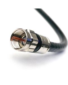 PHAT SATELLITE INTL 50ft Black 3X Shields Made in USA 3GHZ 75 Ohm UL ETL CMR CL Coaxial RG-6 Jumper Cable Compression F-CONNECTORS (HD TV Antenna, Broadband Internet, Satellite Cable TV)