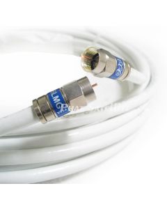 4ft White RG6 Coaxial Cable Patch Cord Shielded PVC Jacket Rated UL ETL CATV RoHS 75 Ohm RG6 Digital Audio Video Coaxial Cable with Premium Continuous Ground Brass Metal Compression F-Connectors