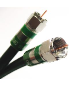 5ft Black Indoor/Outdoor RG-6 Coax Cable 75 Ohm UV Resistance (CATV, Satellite TV, or Broadband Internet) with Quad Shield Compression COAXIAL CONNECTORS