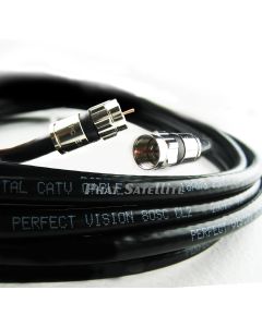 8ft Perfect Vision Solid Copper UL cm CL2 Rated for in Wall Installation 3ghz 75 Ohm Coaxial Rg6 Directv, Dish Network, Digital Cable Tv Video Cable with PPC Compression Rg6 Fittings 