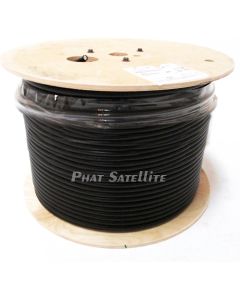 1000ft BLACK MADE IN USA RG-11 DIRECT BURIAL 3X SHIELDS COAXIAL DROP CABLE 14AWG 75 OHM GEL COAT BRAIDS PE JACKET BURIED FLOODED INDOOR OUTDOOR UNDERGROUND COAX CABLE REEL (LOWER SIGNAL LOSS OVER RG6)