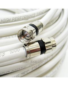 6ft White Perfect Vision Solid Copper UL cm CL2 Rated for in Wall Installation 3ghz 75 Ohm Coaxial Rg6 Directv, Dish Network, Cable Tv Video Cable w/PPC Rg6 Fittings by PHAT SATELLITE INTL